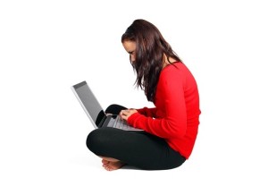 woman with laptop